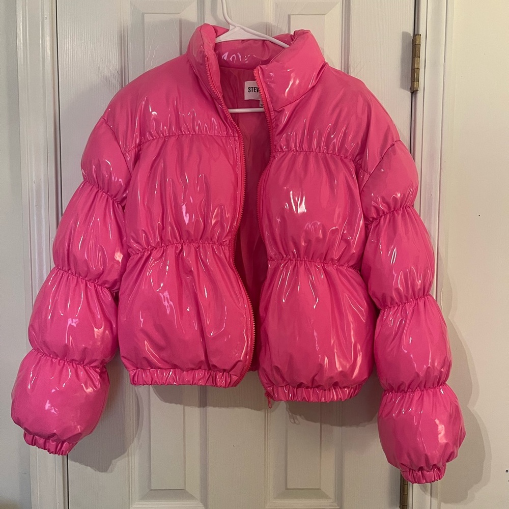 Steve Madden Shiny Pink Puffer Jacket
